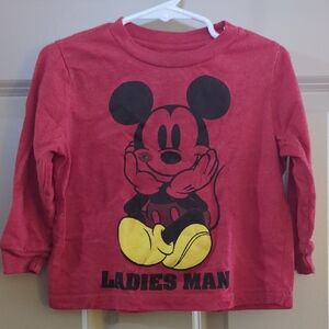 Disney 2T Red Mickey Mouse Kids Shirt